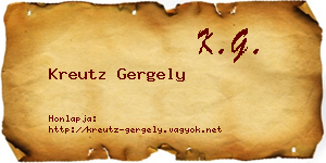 Kreutz Gergely névjegykártya